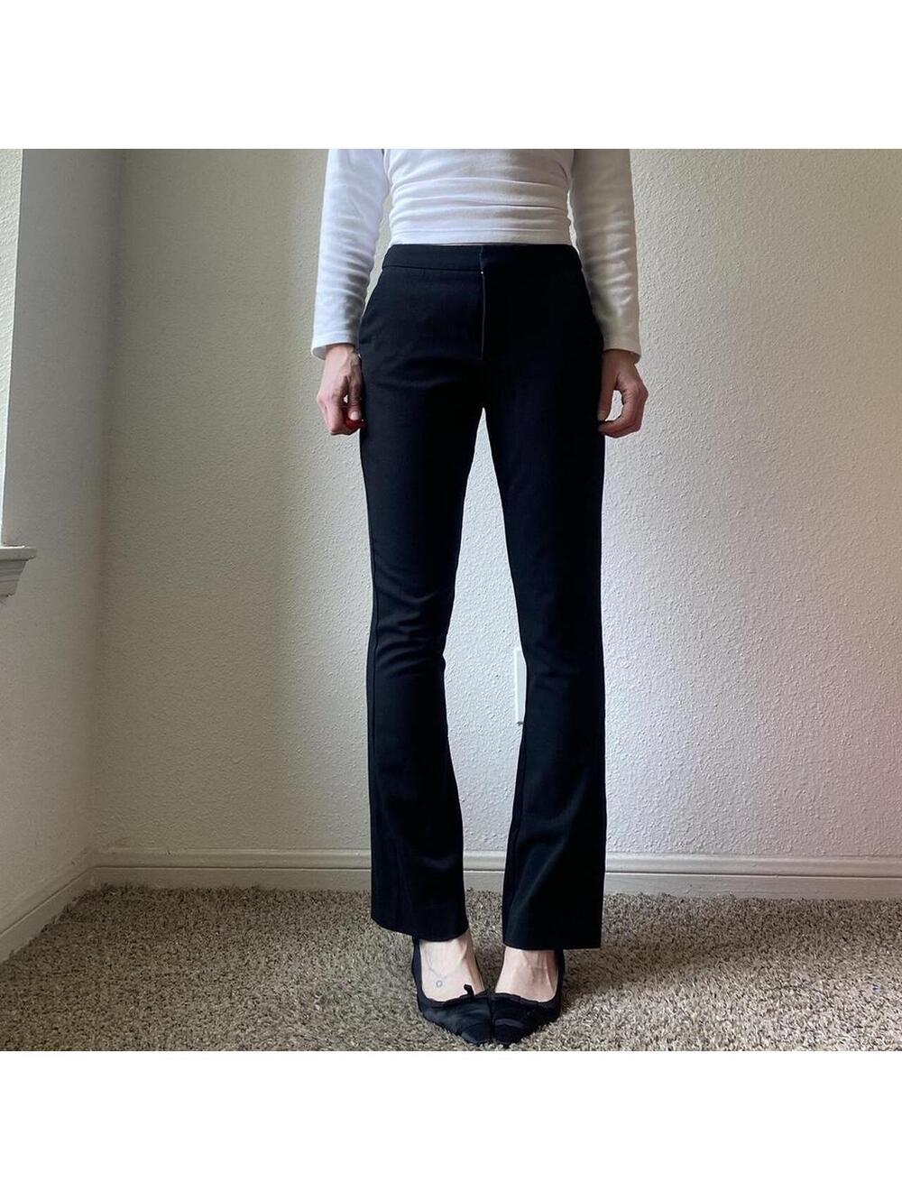 Low rise - mid rise bootcut flare black minimalist casual chino pants
